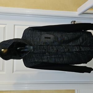 DRAVUS Men's Black and Gray Hooded varsity Letter Jacket Coat - M